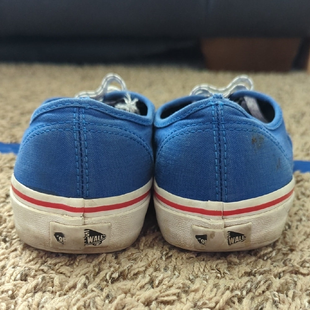 Vans Royal Blue Canvas Shoes with Red Trim - Picture 5 of 9